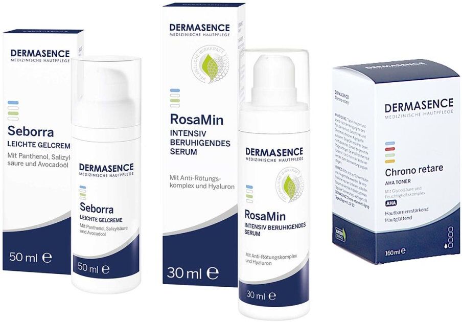 Dermasence Seborra Creme+RosaMin Serum+Chrono Retare Aha Toner