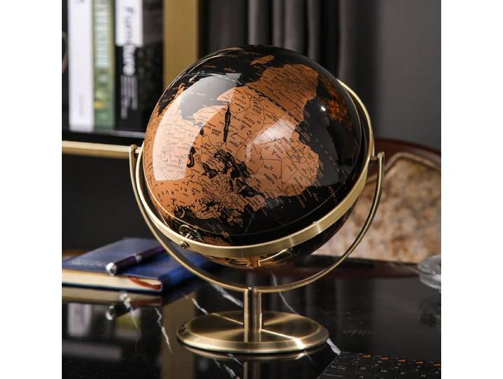 Décoration de globe terrestre moderne de luxe léger haut de gamme pour armoire à vin, bureau, bureau à domicile, bureau, porche, salon, décoration intérieure.