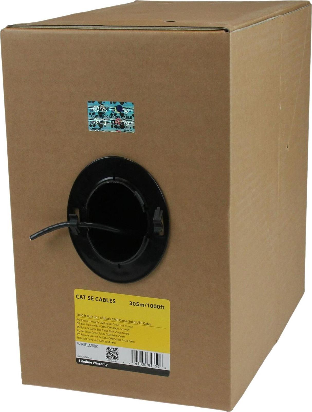 StarTech.com Cat5e UTP CMR Riser Kabel, Massieve Kern, 304,8 meter, Zwart