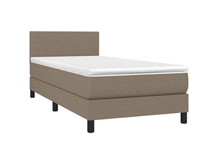 vidaXL Boxspringbett mit Matratze Taupe 100x200 cm Stoff