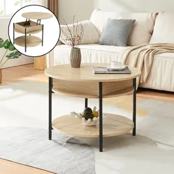 Couchtisch Kandas mit Hebeplatte 70x49 cm Eicheoptik [en.casa]