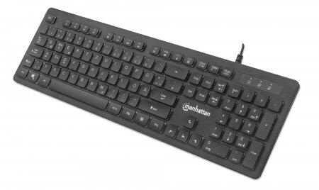 Manhattan Ultraflache Gaming-Tastatur mit LEDs - Deutsch - schwarz 179485