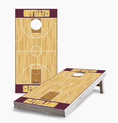 Skip's Garage Cleveland Cavaliers Regulation 2x4 Cornhole Game Set