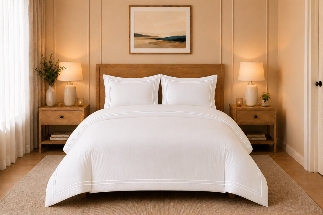 Lazzaro Bedding White King Size Bed (230 x 220 cm)