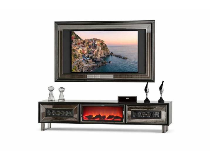 JVmoebel Lowboard Wohnzimmer Elegantes TV Lowboard und Rahmen Stilvolles Design, Made in Europa