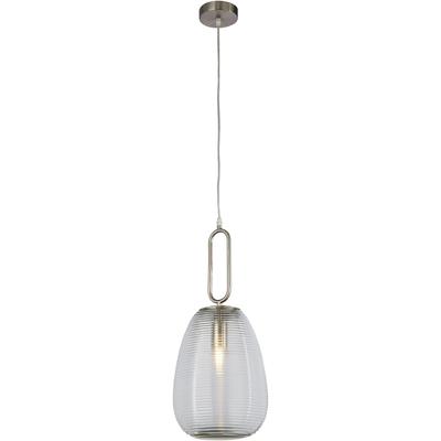 SEARCHLIGHT Pendelleuchte "Elixir-Pendelleuchte - Nickel und geripptes Glas", silber (satin nickelfarben, klar), H: 54cm, 1 Stk., Leuchten, Pendelleuchte