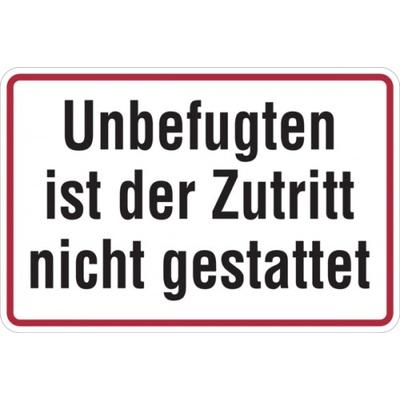 Hinweisschild, Zutritt nicht gestattet, Alu geprägt, 200 x 300 mm - 300x200x0.45 mm Aluminium geprägt
