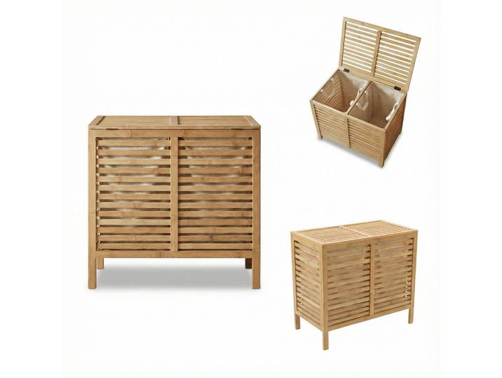 Wäschekorb Moa 90l, Beige, Naturmaterialen, 40x58.5x60 cm, Haushalt & Reinigung, Wäschepflege, Wäschekörbe & Wäschetonnen