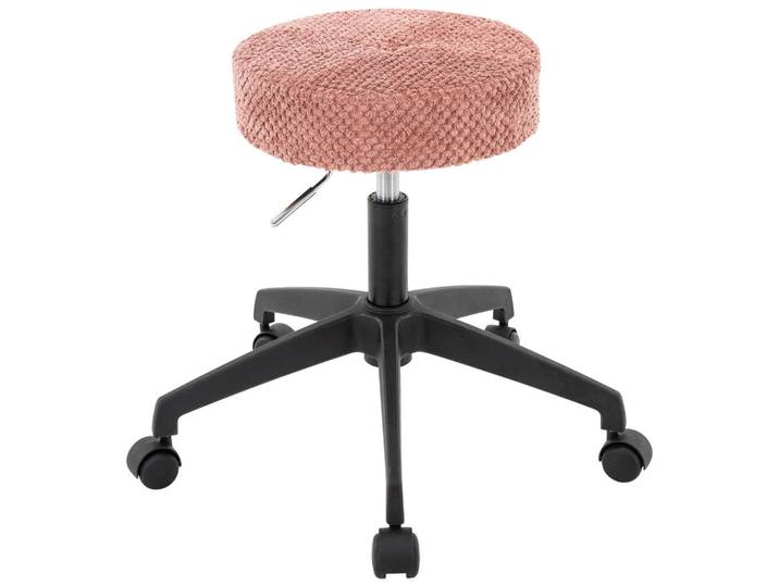 Carryhome Bürohocker, Rosa, Schwarz, Metall, Kunststoff, Textil, Drehkreuz, 35x49x61 cm, Büromöbel, Bürostühle, Bürohocker