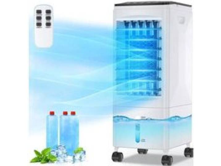 Rafraîchisseur mobile 60W silencieux télécommande réservoir 6 L 3 vitesses fourni avec cristaux de glace