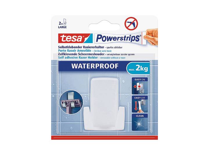 Tesa Rasiererhalter für Dusche und Bad Weiss