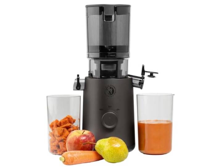 CHEF CUISINE Slow Juicer 150 W Kaltentsafter mit Helix-Schnecke & 50 U/min 2 Edelstahl-Siebe, BPA-freie Tritan-Behälter, 1 L Saftauffangbehälter Leise & effizient, spülmaschinengeeignet