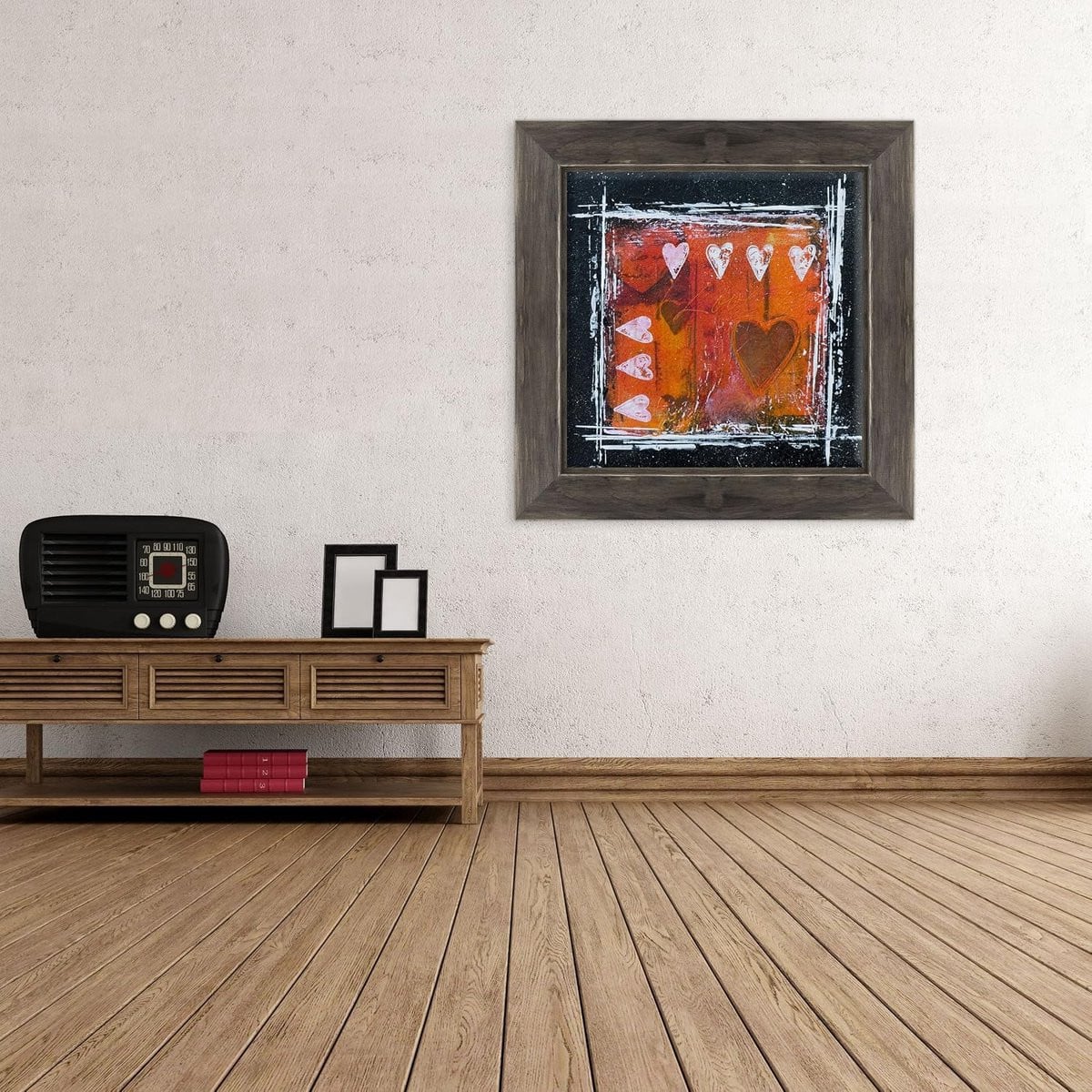 Canvas Afbeelding Abstracte Grafische Kunst voor Valentijnsdag 30 x 30 cm