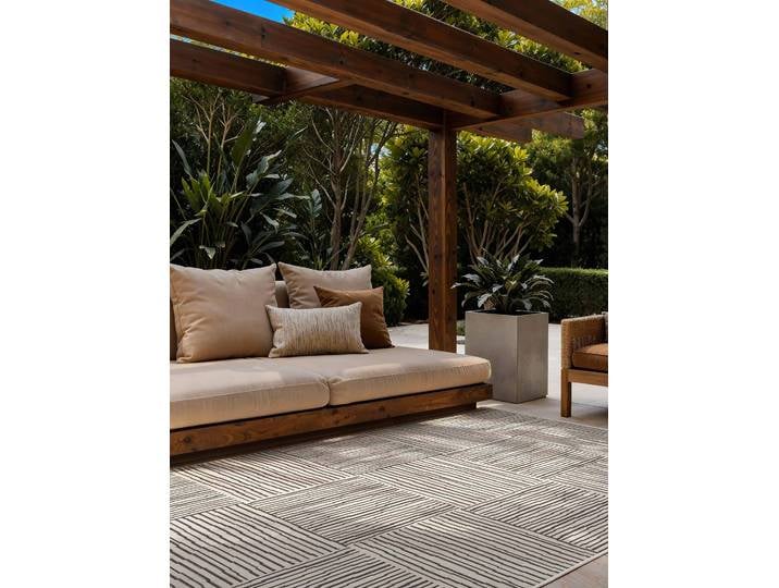 Tapis d'extérieur Nightingale Blanc/Noir/Noir/Blanc Polypropylène 200 x 300cm