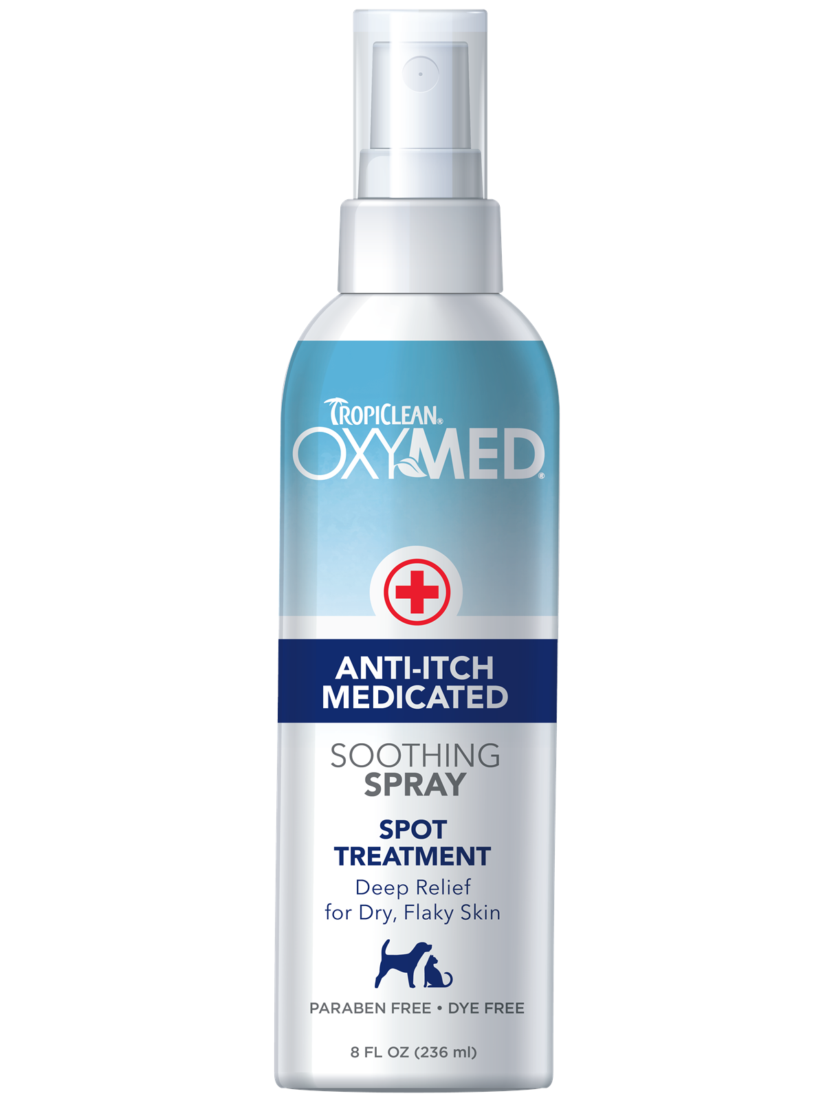 Tropiclean Oxymed Anti-Itch Medicated Spray für Hunde und Katzen 236ml