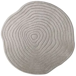 Design-Teppich Rippel Shape Ø 200 cm Mischgewebe Silber