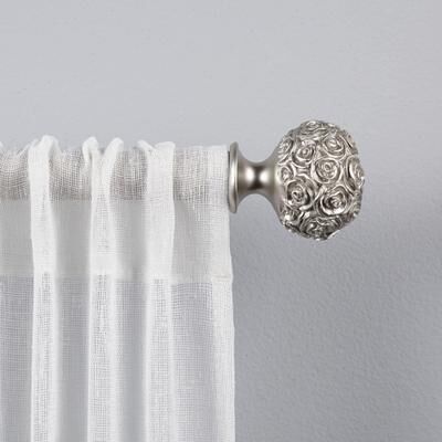 ATI Home Peony 1"" Adjustable Curtain Rod and Finial Set"
