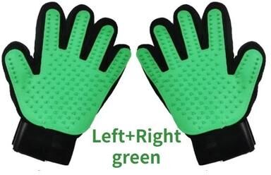 Uplifted Finds Silicone Five Finger Pet De Shedding Grooming Glove green Pair