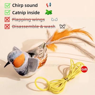 Uplift Picks USB Rechargeable Flapping Bird Cat Toy With Catnip Chirping Sound For Interactive Kitten Play f