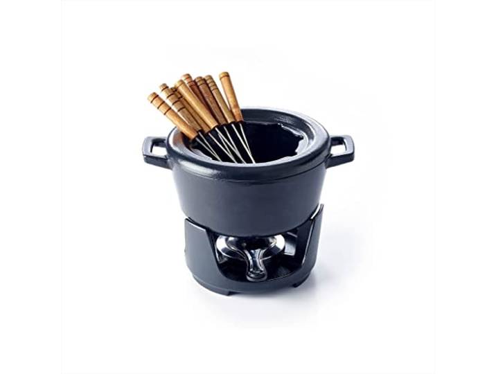 Beka Nori Schwarz Fondueset 2l Rund Gusseisen8 Forks Included