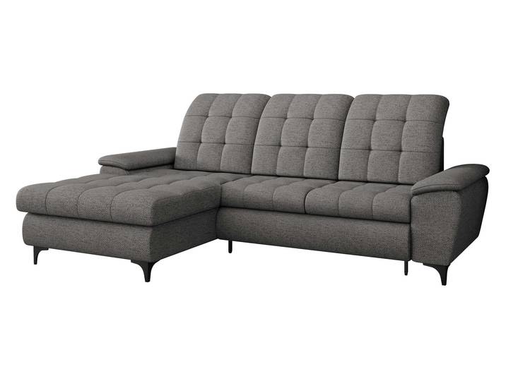 MIRJAN24 Ecksofa Crystal, Eckcouch mit Bettkasten und Schlaffunktion, Wellenfeder, L-Form (Farbe: Neve 90, Seite: Links)
