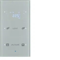 Berker 75642134 Glas-Sensor 2fach mit Temperaturregler TS Sensor konfiguriert, alu