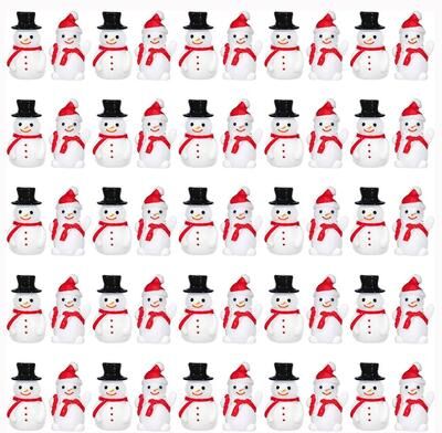 Uplift Treasures Mini Christmas Snowman Figurines Resin Set For DIY Garden Decor 5pcs