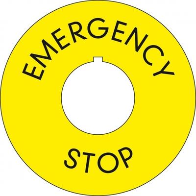 Schild I Not-Halt-Schild mit Nase, englisch, Kunststoff, Ø60mm/22,5mm