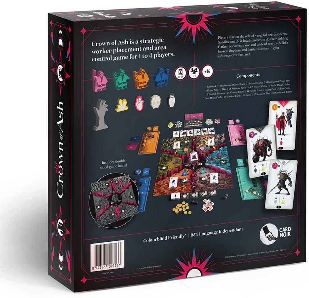 Crown of Ash - Base Game by Naylor Games, Strategic Board Game for 1 to 4 Players, Worker-Placement and Area-Control Gameplay