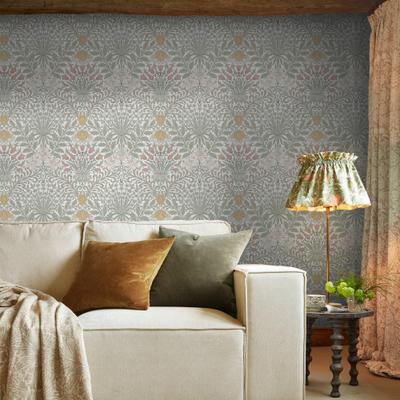 Vliestapete "Garden", grau (grün 2), H:10m L:10m, Vlies, WILLIAM MORRIS AT HOME, Tapeten, Design Tapeten