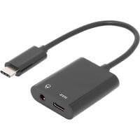 USB-C Adapter auf USB-C + 3,5mm Klinke schwarz