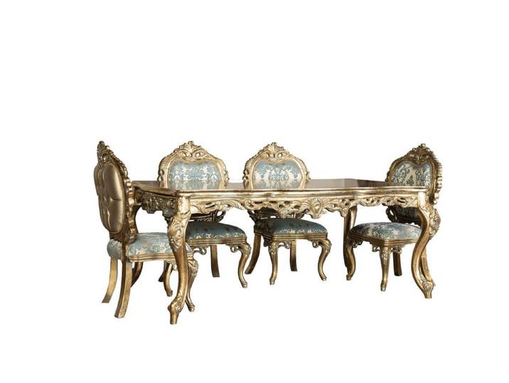 Xlmoebel Sitzgruppe Elegante goldene Esszimmerstühle mit bequemen Polstern, (4-tlg., 4x Stühle), Hergestellt in Europa