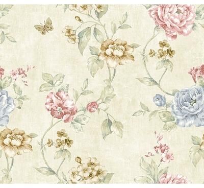 Seabrook Designs Seabrook Design Demeter Floral Trail Unpasted Wallpaper