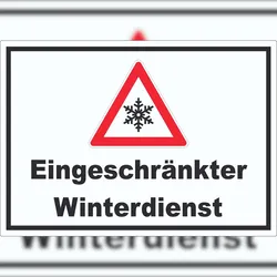 HB-Druck Eingeschränkter Winterdienst Aufkleber A6 (105x148mm)