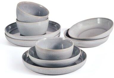 Mikasa Huxley Grey 9-Piece Dinner Bowl Set, Service for 3