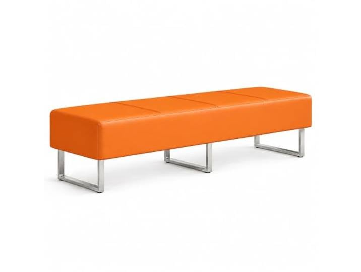 JS Ellie Kunstleder Wartezimmerbank, Gewerbliche Sitzbank Mit Metallbeinen Lobby-Sitzbank Mit Hoher Belastbarkeit Für Empfang, Wartezimmer, Salon, Spa, Praxis & Friseur(E,150cm/59.1in)