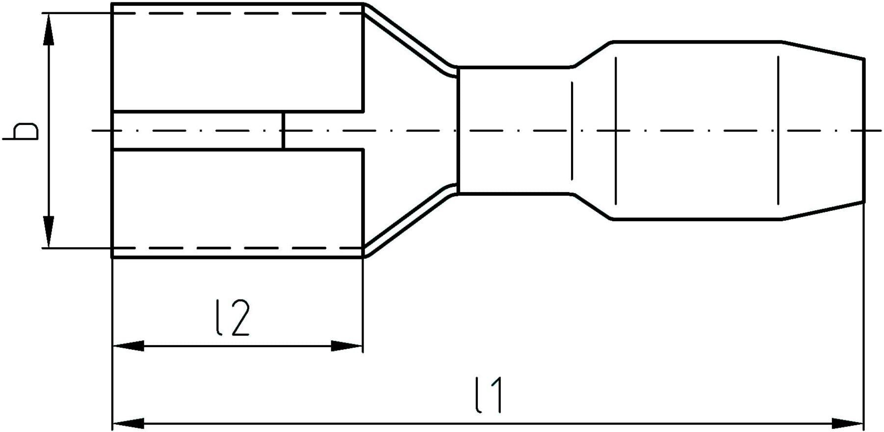 Intercable Tools Flachsteckhülse 0, 5-1qmm 4, 8x0, 8 ICIQ148FH (180836)