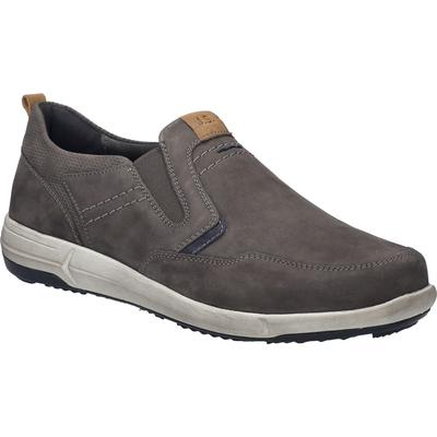 Slipper JOSEF SEIBEL "Enrico 04, asphalt-kombi", Herren, Gr. 45, grau (asphalt, kombi), Obermaterial: 100% Rindsleder Leather cow., Schuhe Slipper