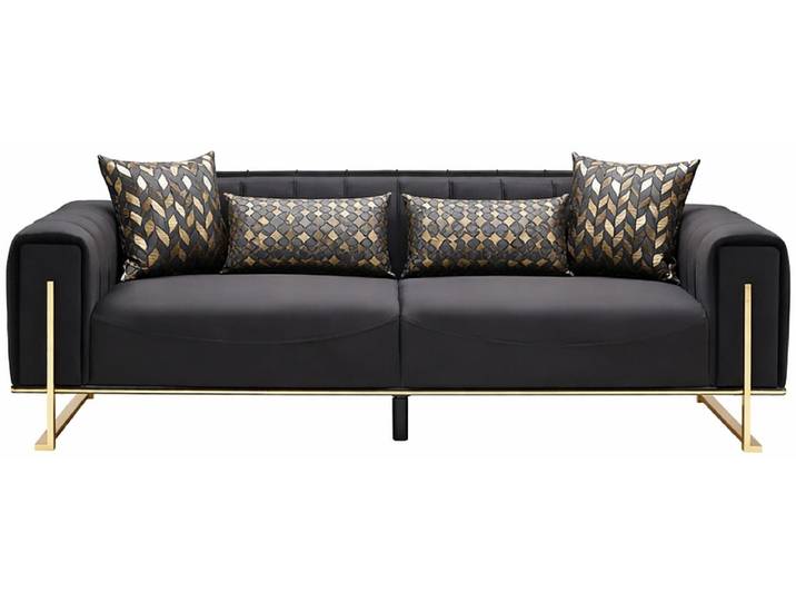 2er Sofa TURKEY Stoff schwarz