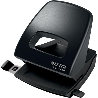 LEITZ Bürolocher NeXXt Recycle Kunststoff 30 Blatt schwarz Packung mit 6 Stück