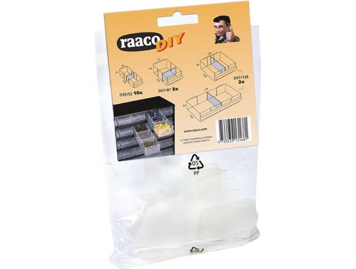 Raaco Ladekast Tussenschotjes Mix - 15 stuks - Voor lade 150-00\, -02\, -03 en -04