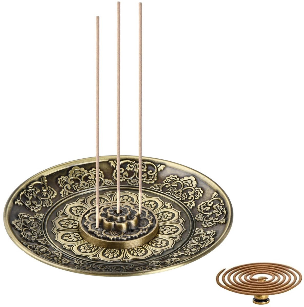 Dailygoods Wierookhouder Brons - 5-gaats Wierookbrander met Zinklegering