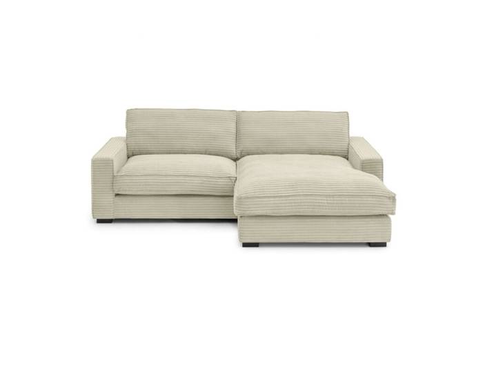 Trendstore Hilja Ecksofa in Cord - verschiedene Farben - Cord Duo creme - rechts Breite Ottomane links oder rechts wählbar , inkl. Rücken, bequeme Polsterung, trendiger Cordbezug in fünf Farben die begeistern Modern, Zeitlos