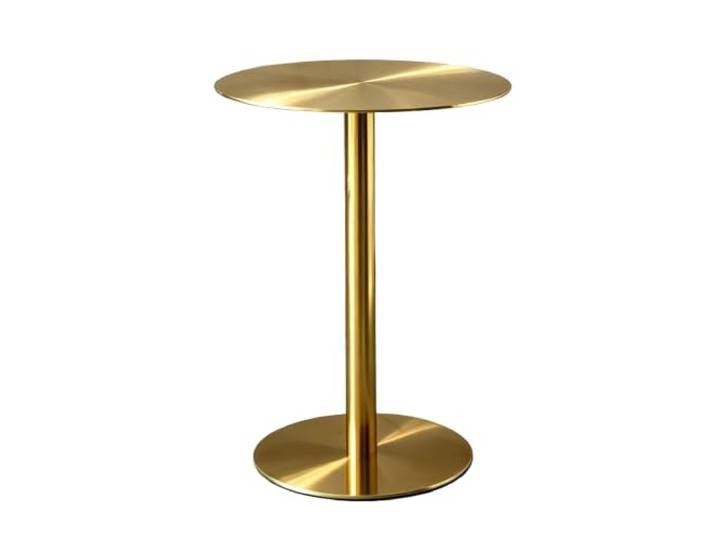 Runder Hochtisch aus Edelstahl，moderner Beistelltisch Bistro-Pub-Tisch Platzsparender Küchen-Frühstücks-Esstisch，stabil einfach zu montieren，hohe Cocktail-Bartische，Silber/Gold(Gold,50x50x95cm)
