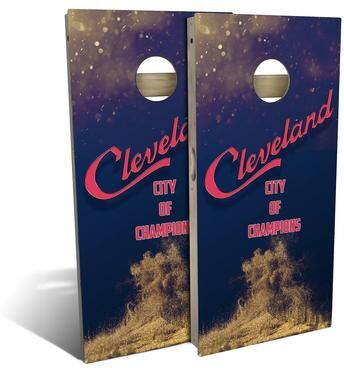 Skip's Garage Cleveland City Champs Outdoor Cornhole Board Set