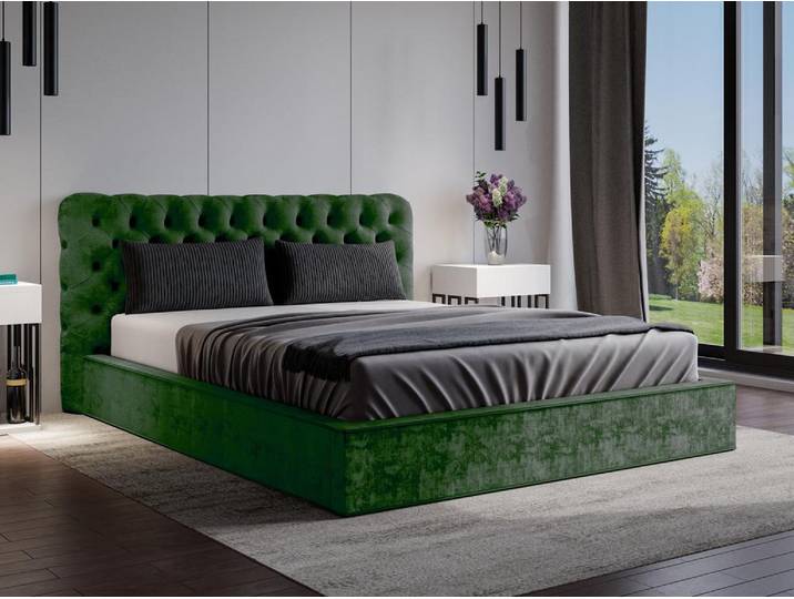 Chesterfield Polsterbett 180x200 Apollo - Grün