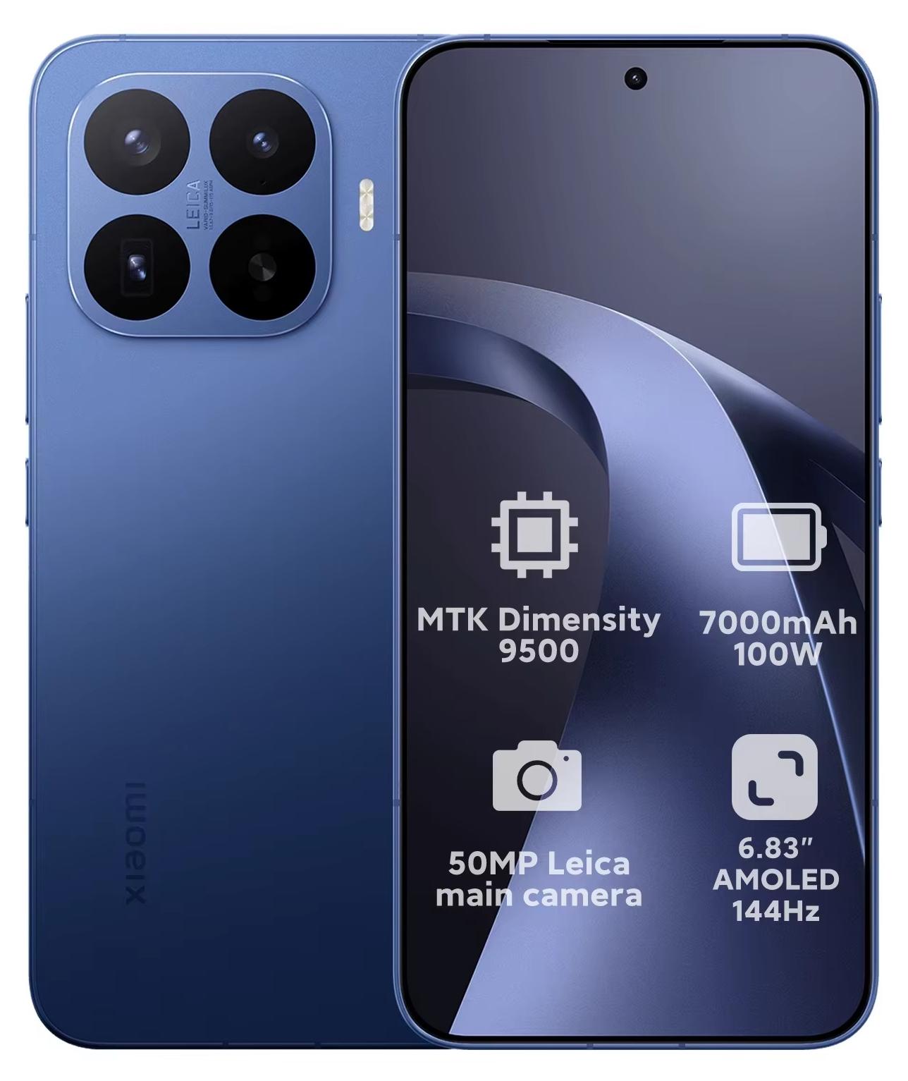 17T Pro Smartphone - MediaTek Dimensity 9500 - 12 GB RAM + 1 TB Speicher - 7000 mAh - 100-W-Schnellladen - 17,35 cm AMOLED 144 Hz - Blau