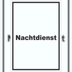 HB-Druck Nachtdienst Aufkleber mit Text Nachtschalter hochkant A5 (148x210mm)