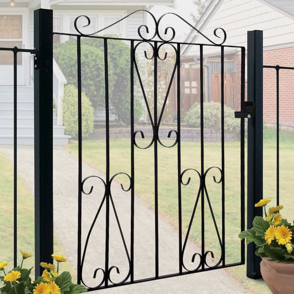 Ophelia & Co. Mandy Garden 3’ x 3’ (0.9m x 1m) Metal Gate Black 85cm W X 104cm H X 0cm D