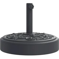 Helloshop26 - Runder Sonnenschirmständer 45 x 35 cm 25 kg Blumendesign Terrasse Garten in Schwarz PE